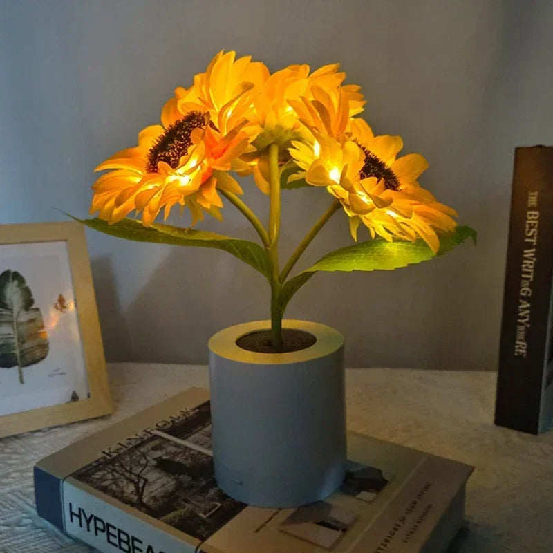 Sunflower Rechargeable LED Lamp for Bedroom & Desk
