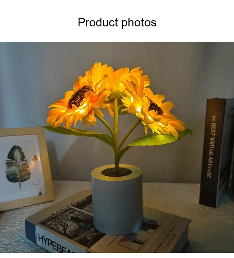 Sunflower Rechargeable LED Lamp for Bedroom & Desk