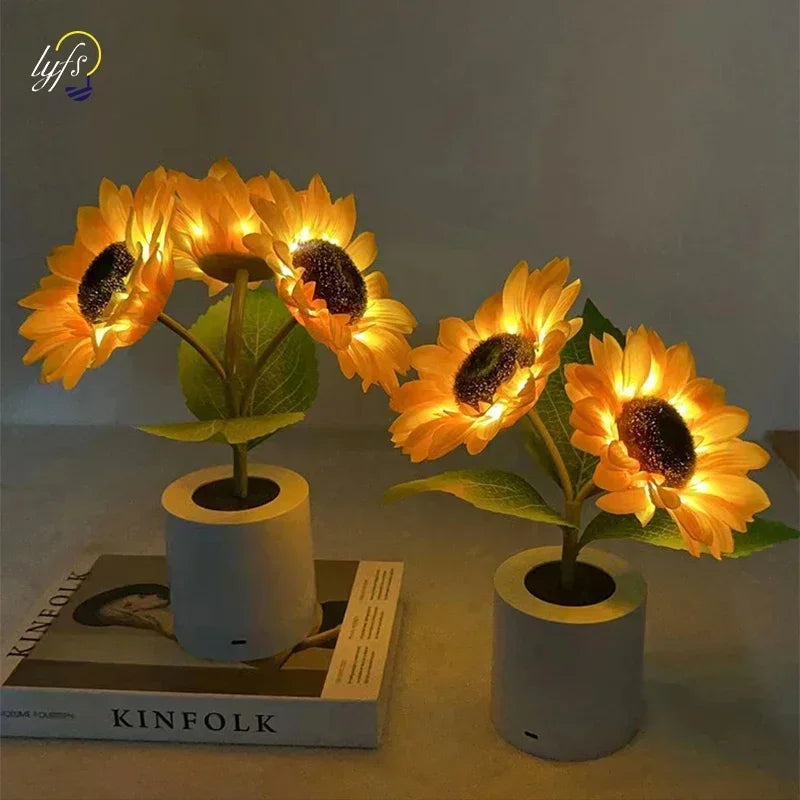 Sunflower Rechargeable LED Lamp for Bedroom & Desk
