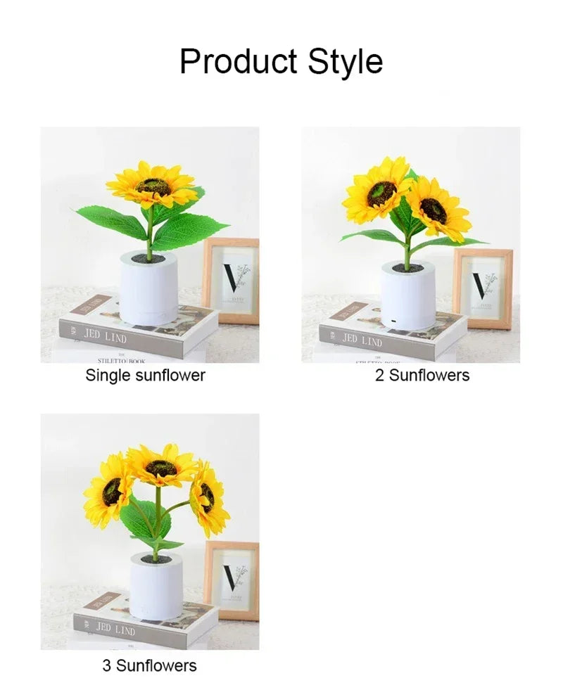 Sunflower Rechargeable LED Lamp for Bedroom & Desk