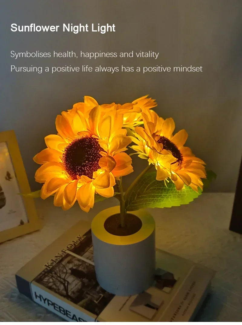 Sunflower Rechargeable LED Lamp for Bedroom & Desk