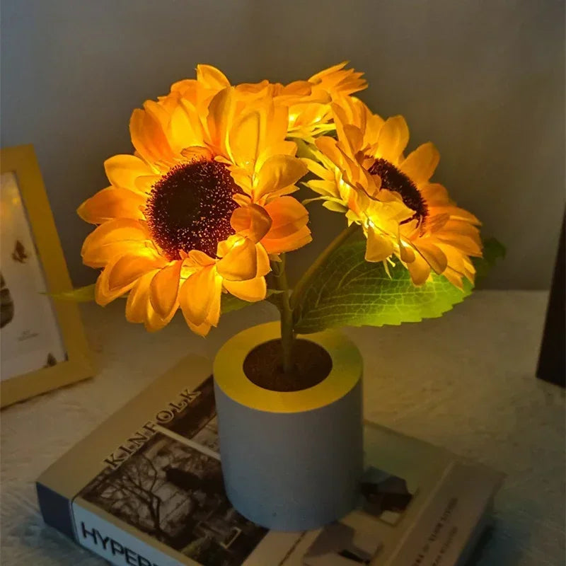 Sunflower Rechargeable LED Lamp for Bedroom & Desk